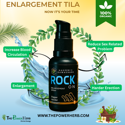 Rock On Enlargement Oil for Men – Ayurvedic Massage Oil for Bigger, Harder & Stronger Performance | Hakeem Ji Dawakhana | THE POWER HERB